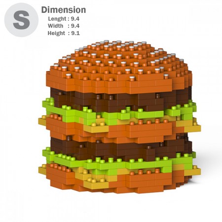 Fast Food - Double Beef Burger - 3D Jekca constructor ST22FF04