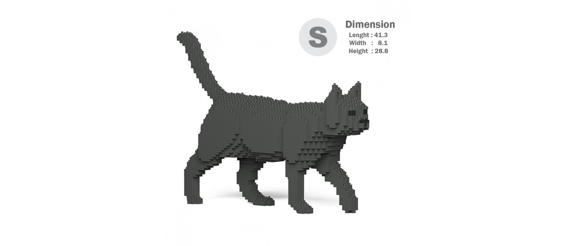 Grey Cats (Darker) - 3D Jekca constructor ST19CA07-M03