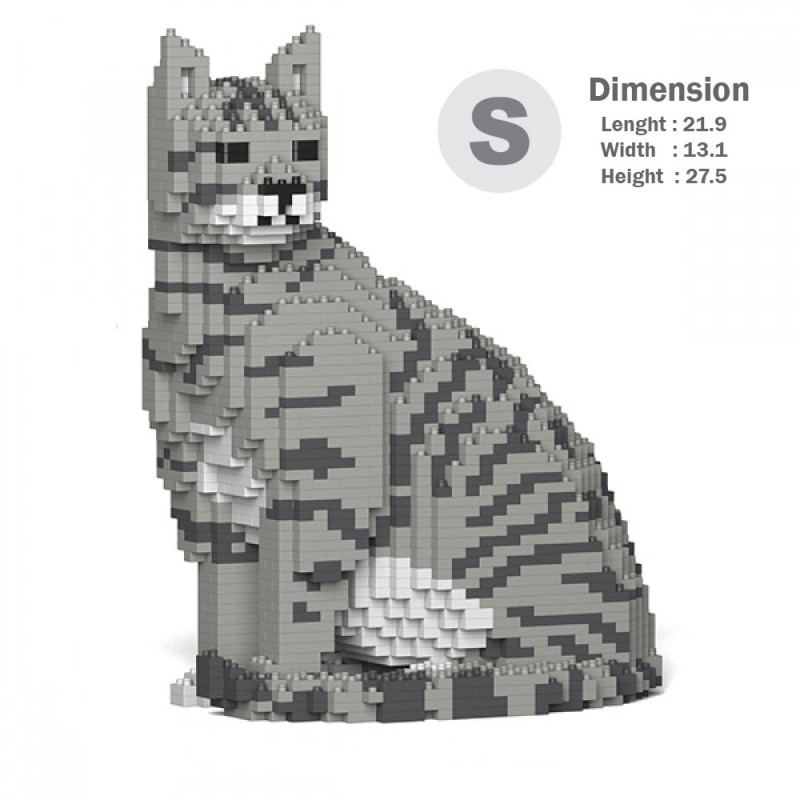 Grey Tabby Cats (Lighter) - 3D Jekca constructor ST19CA02-M03