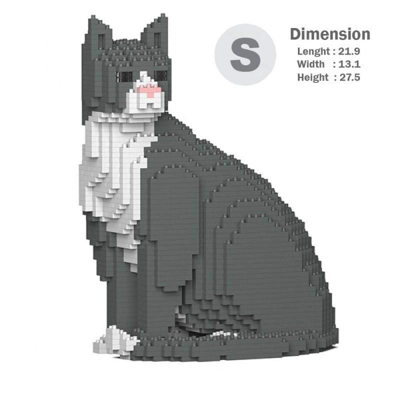 Grey Tuxedo Cats - 3D Jekca constructor ST19GTC01
