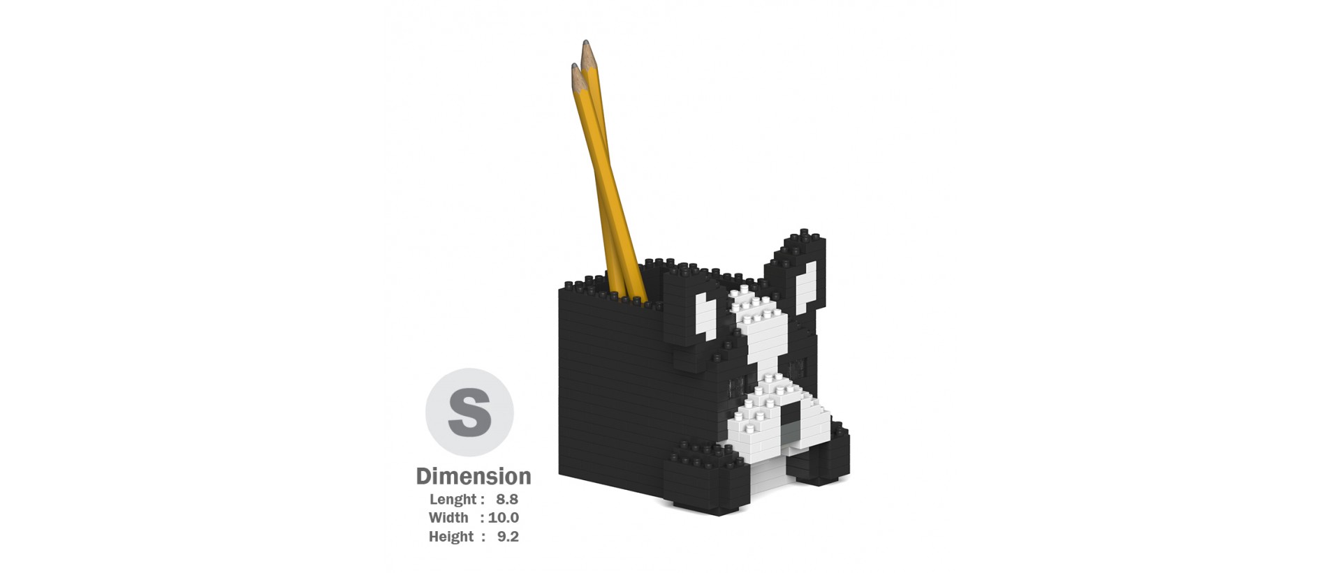 Pencil Cups - Boston Terrier - 3D Jekca constructor ST01DPC09
