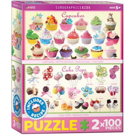 Cupcakes and Cake Pops, Puzzle, 2 x 100 Pcs